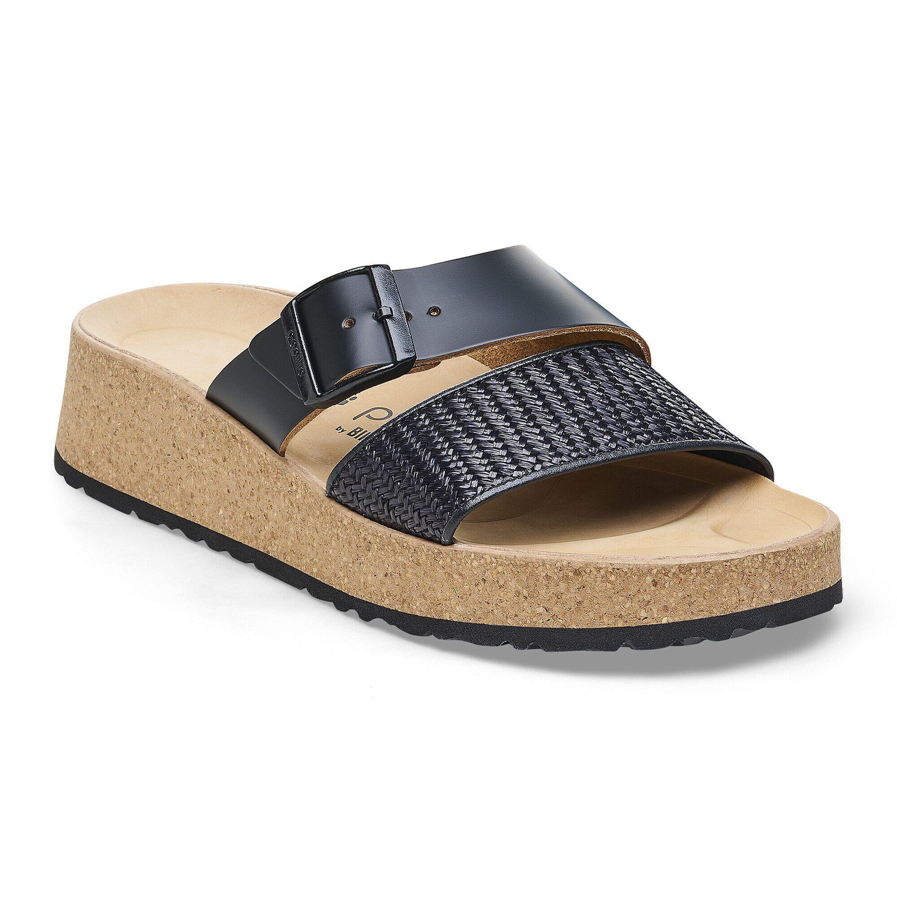 Almina Natural Leather-Synthetics Black