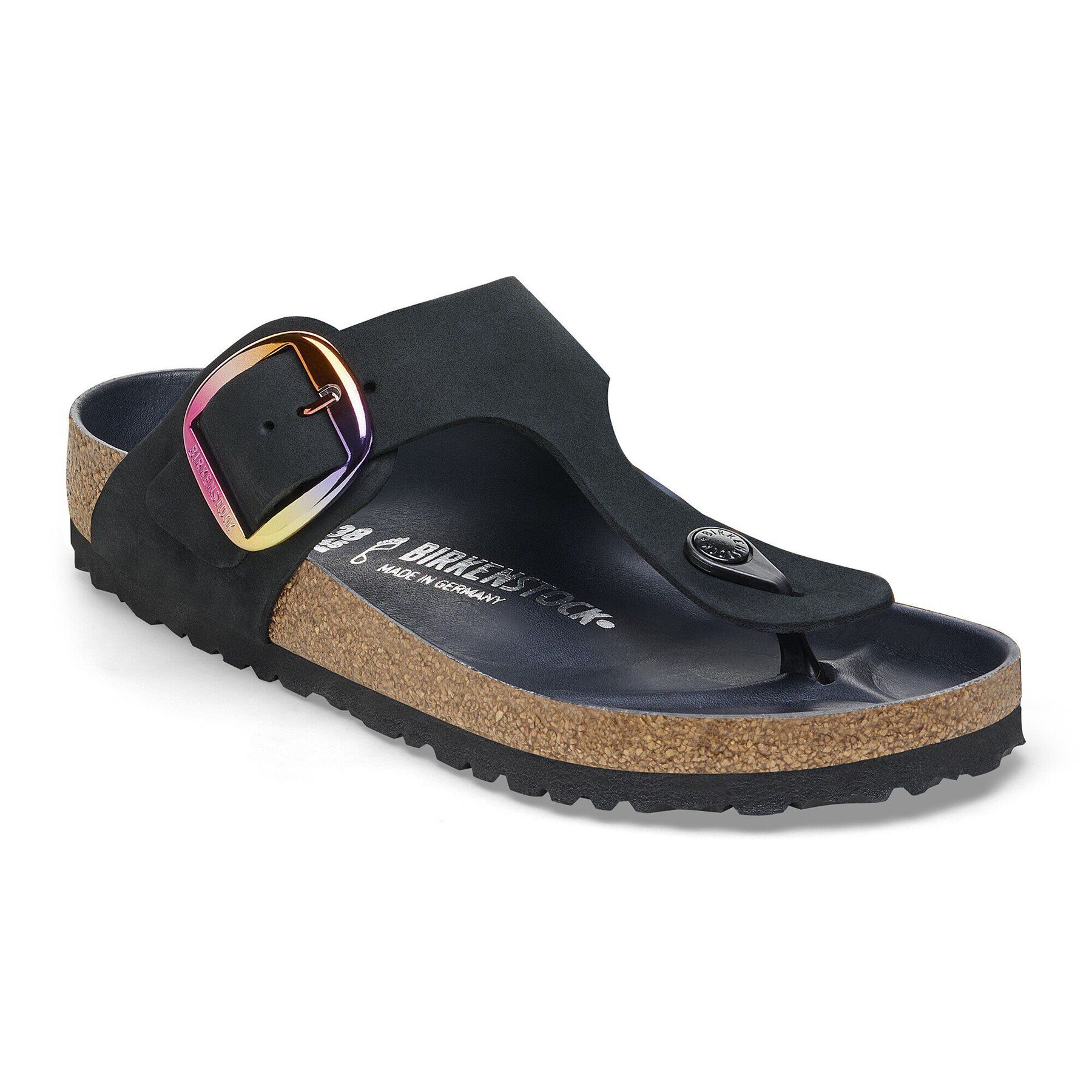 Gizeh Big Buckle Nubuck Leather Black