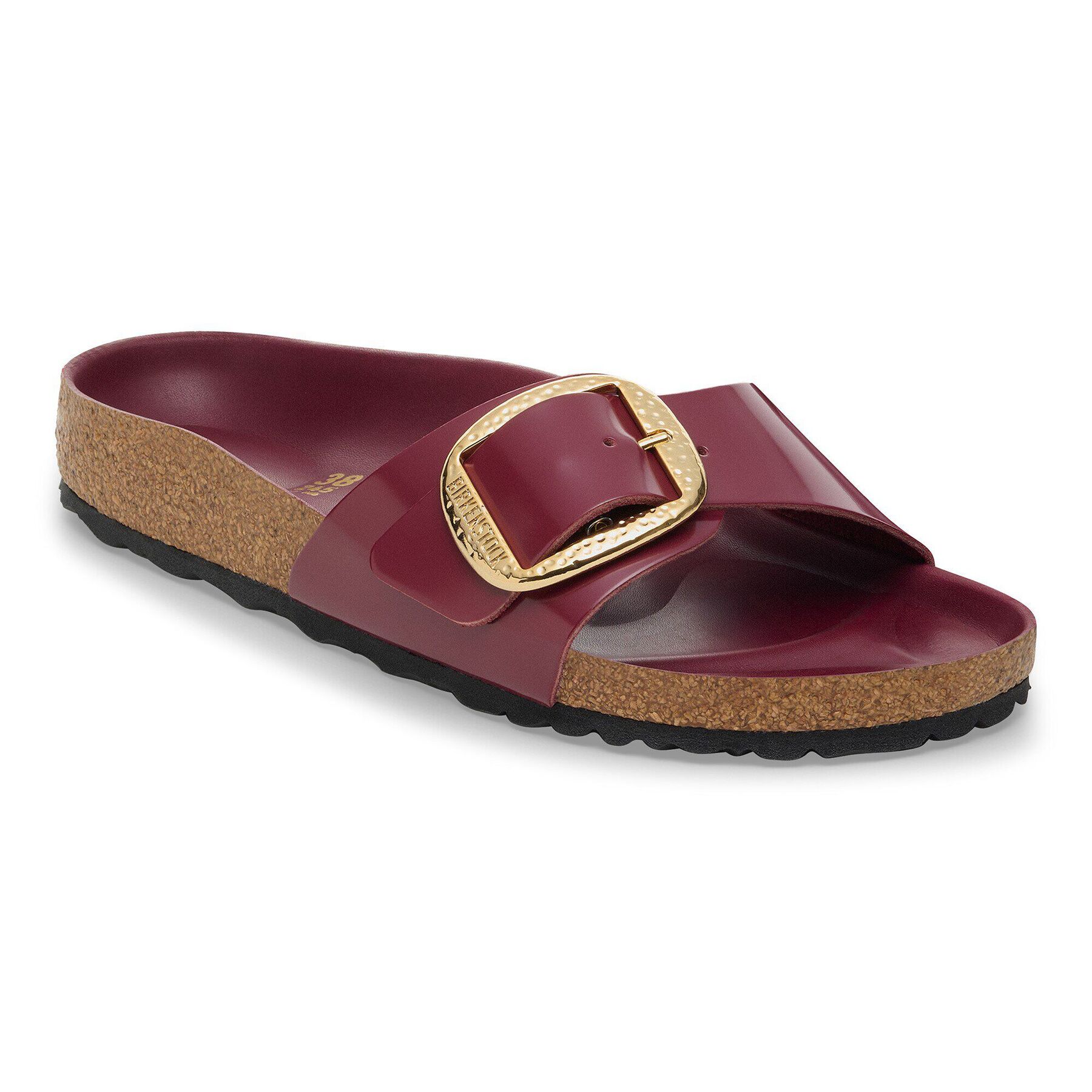 Madrid Big Buckle Natural Leather Patent