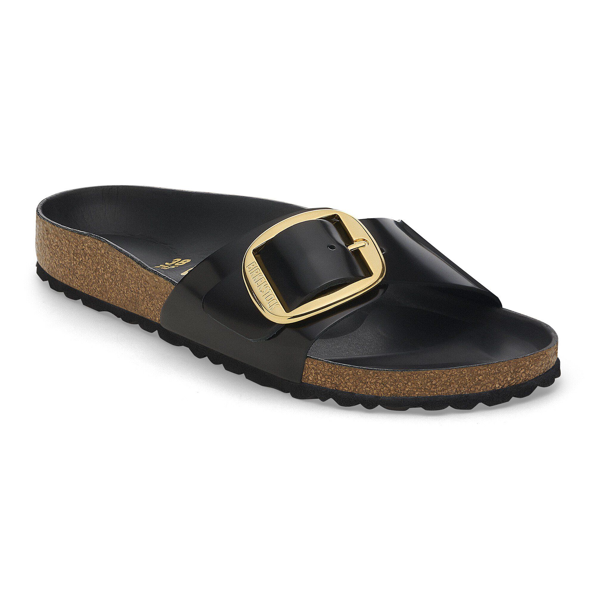 Madrid Big Buckle Natural Leather Patent