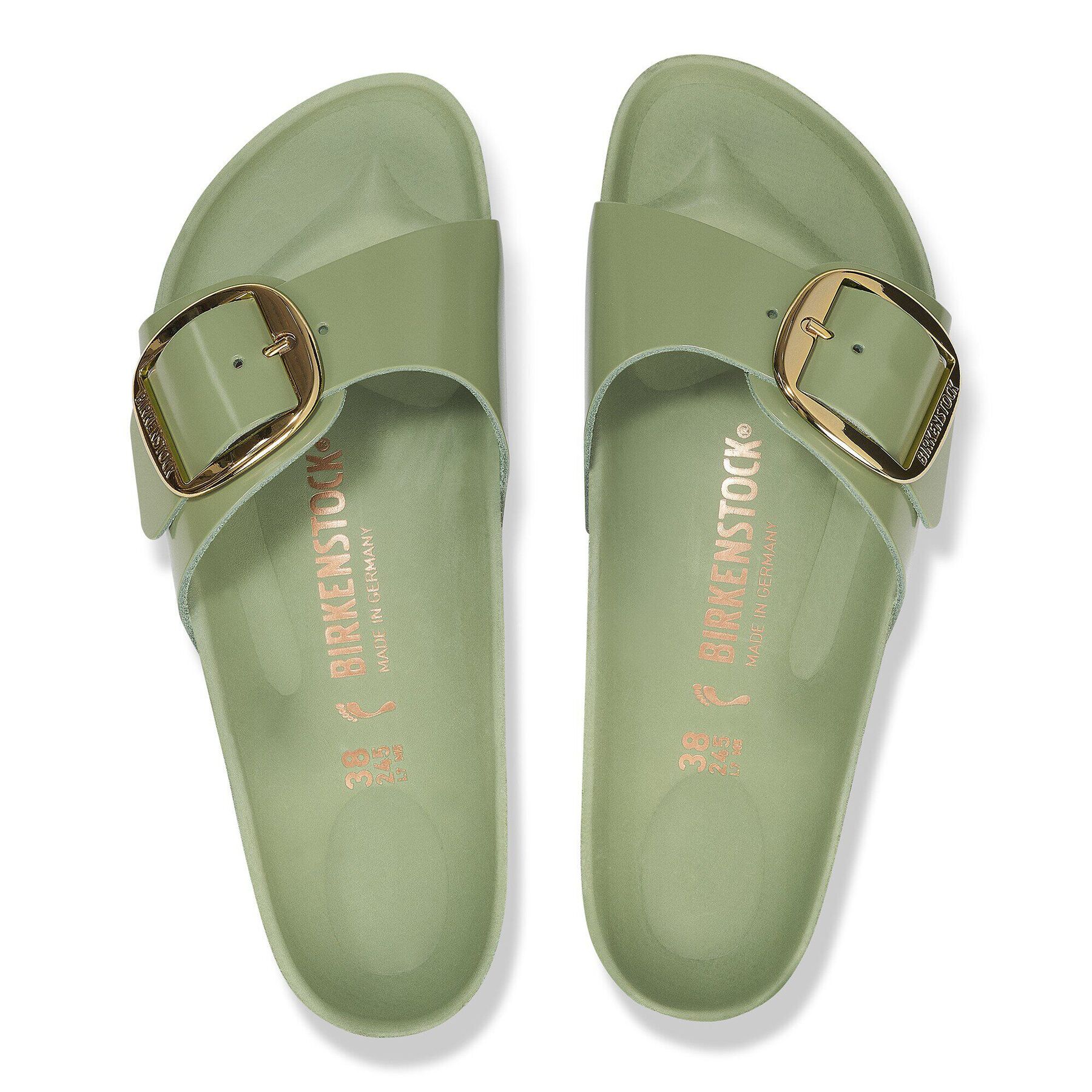Alternative view of Madrid Big Buckle Natural Leather Patent High-Shine Green Tea